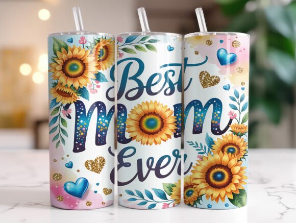 20oz Best Mom Ever Tumbler Mother s Day Graphics and Tumbler Wraps
