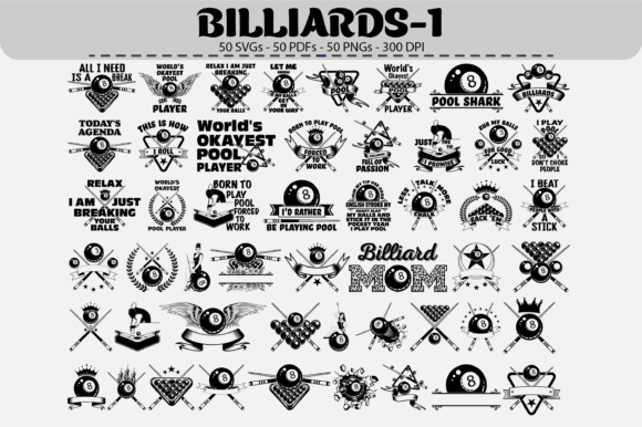 50 Billiards SVG Bundle – A Premium Illustration Set for Local Branding