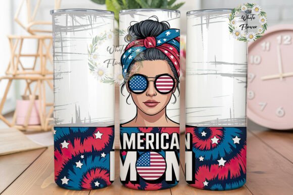 American Mom 20oz Tumbler Design: A Graphic Asset for Heartfelt Branding