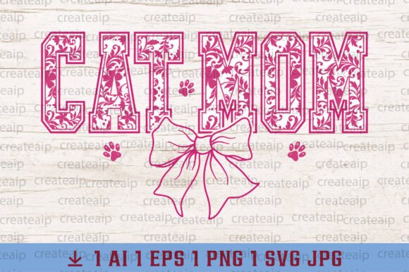 Cat Mom Chinoiserie Pink Coquette Bow Graphics and T-Shirt Designs Review