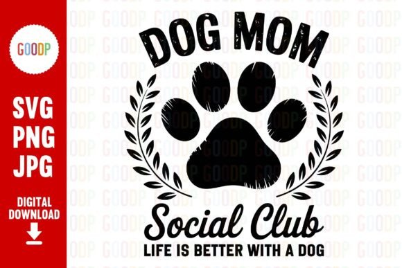 Dog Mom Social Club PNG: A Trendy Illustration Asset for Creative Projects