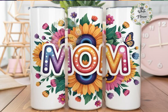 Mom Sunflower Tumbler Wrap: A Graphic Design Asset for Creative Content Projects
