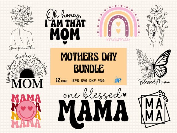 Mothers Day Bundle: A Versatile Graphic Design Asset for T-Shirt Designs