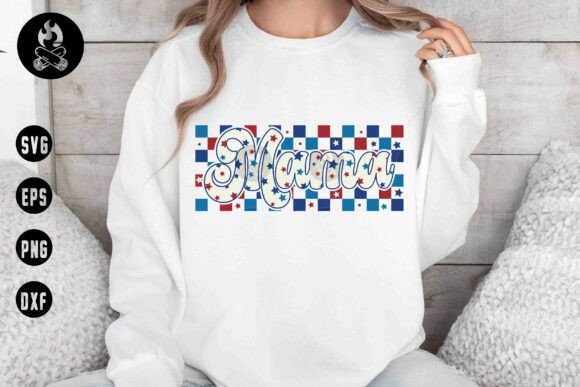 Patriotic Mama Stars SVG: A Bold Graphic Design Asset for Memorial Day T-Shirt Designs