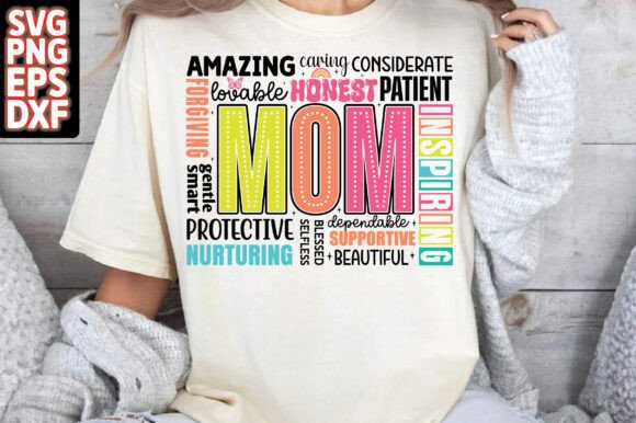 She is Mom PNG, Retro Blessed Mom Mother Graphics for T-Shirt Designs