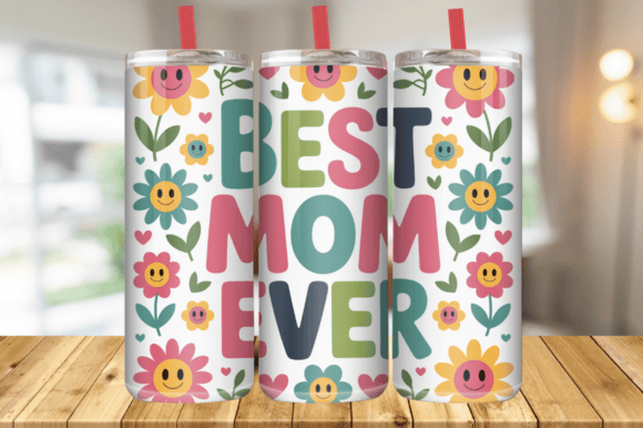 Smiley Flower for Mom Tumbler Wrap: A Graphic Designer’s Perspective