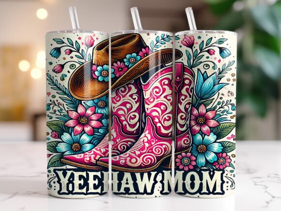Yeehaw Mom Tumbler Wrap Cowboy Boots PNG: A Practical Design Asset Review